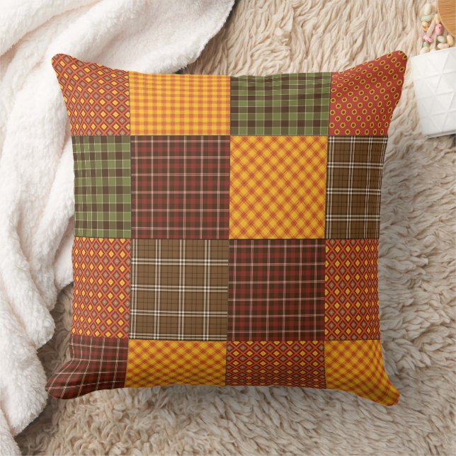 Autumn Comfort Quilt Throw Pillow (Blanket)