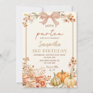 Autumn Coquette Let's ParTea Birthday Invitation