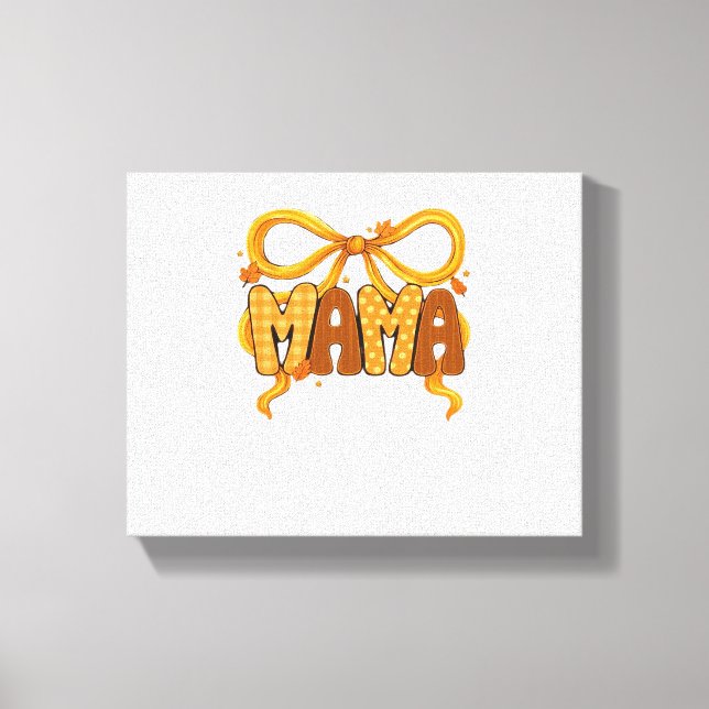 Autumn Coquette Mama – Cozy Fall Aesthetic with Bo Canvas Print (Front)
