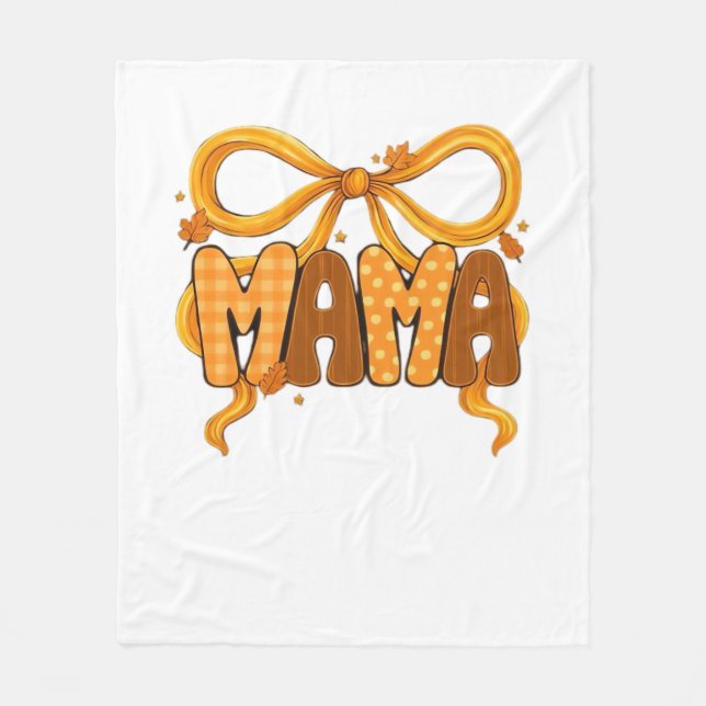 Autumn Coquette Mama – Cozy Fall Aesthetic with Bo Fleece Blanket (Front)