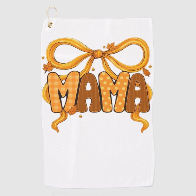 Autumn Coquette Mama – Cozy Fall Aesthetic with Bo Golf Towel (Front)