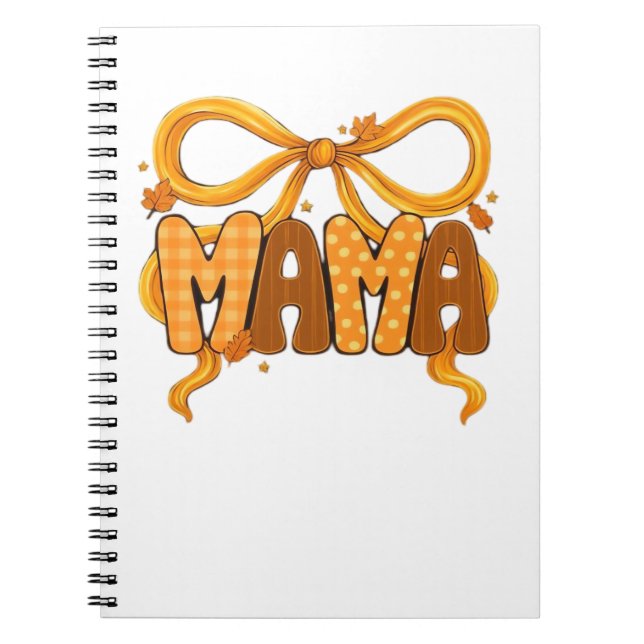 Autumn Coquette Mama – Cozy Fall Aesthetic with Bo Notebook (Front)