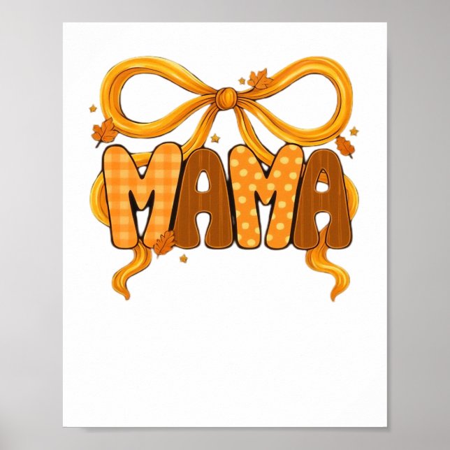 Autumn Coquette Mama – Cozy Fall Aesthetic with Bo Poster (Front)