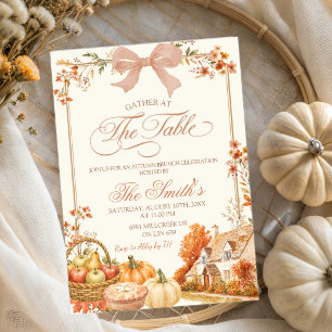 Autumn Coquette Pumpkin Farm Floral Housewarming Invitation