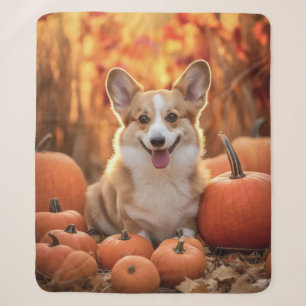 Autumn Corgi Sherpa Blanket