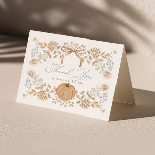 Autumn Cottage Pumpkin Baby Shower Thank You Card