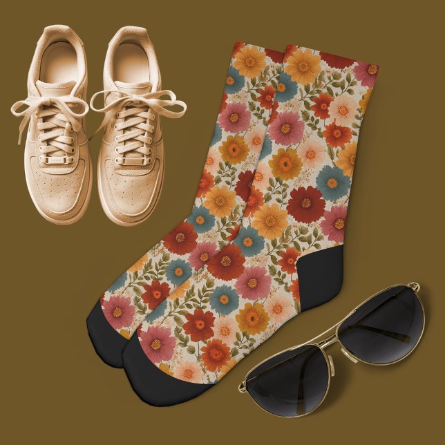 Autumn Cottagecore Floral Socks (Creator Uploaded)