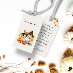 Autumn Country Cottage Cat  Gift Tags