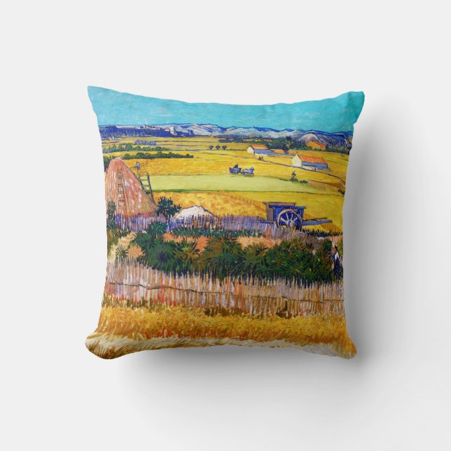 Autumn Countryside, Van Gogh Throw Pillow (Front)