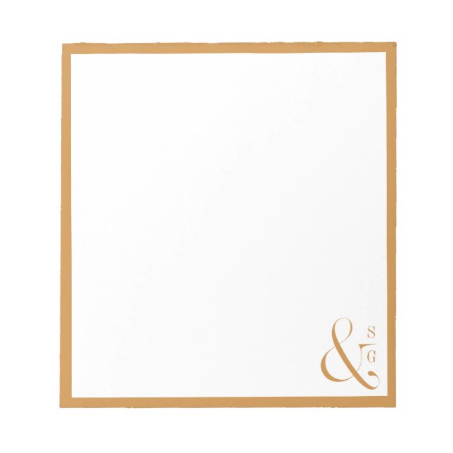 Autumn couple's monogram personalized Stationery Notepad (Front)