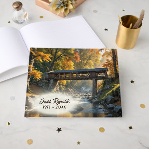 Autumn Covered BridgeFor Memorial Service Guest Book