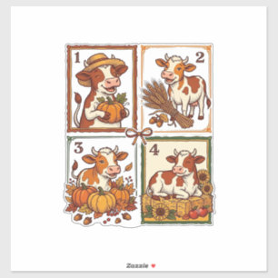 Autumn Cow Quartet Vintage Patchwork Farm Shirt