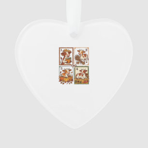 Autumn Cow Quartet Vintage Patchwork Farm Shirt Ornament