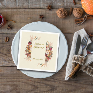 Autumn Cozy Floral Vibes Personalize Napkin