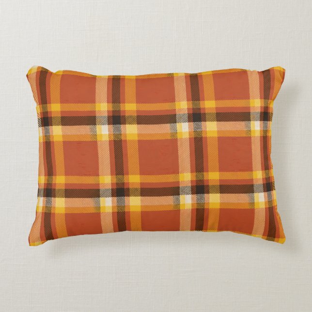 Autumn Cozy Plaid | Fall Warmth & Comfort Bedding Accent Pillow (Front)