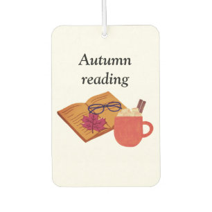Autumn Cozy Vibes – Hot Cocoa, Book & Fall Leaves  Air Freshener