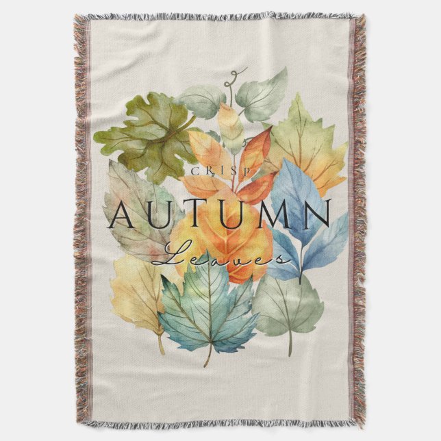 Autumn Crisp Leaves Blanket – Cozy Fall Home (Front Vertical)
