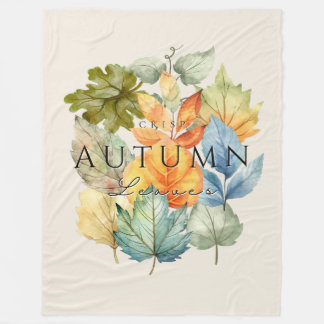 Autumn Crisp Leaves Fleece Blanket–Cozy Fall Home
