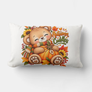 Autumn Cuddles Teddy Bear Pumpkin Fall Baby & Kids Lumbar Pillow