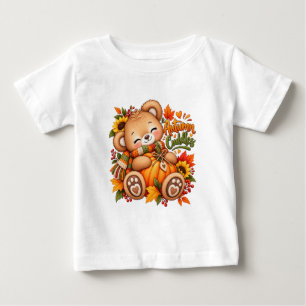 Autumn Cuddles Teddy Bear Pumpkin Fall Baby & Kids T-Shirt