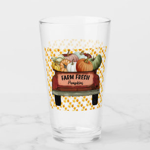 Autumn Customize Pumpkin Gold Leaves Glass