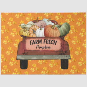 Autumn Customize Pumpkin Gold Leaves Tissue Paper