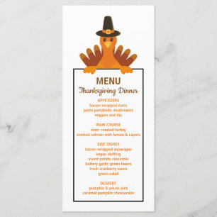 Autumn Cute Farmhouse Turkey Thanksgiving Dinner Menu