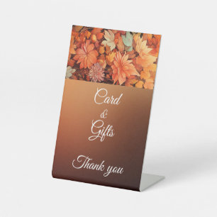 Autumn Cute Gnome Fall Leaves Birthday Pedestal Sign