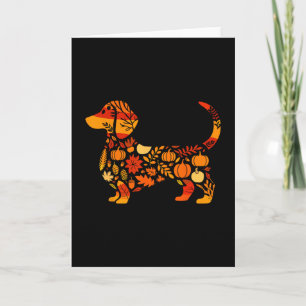 Autumn Dachshund Dog Lover Doxie Mama Thanksgiving Card
