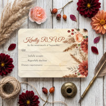 Autumn Dahlia Burgundy Pampas Grass Boho Wedding