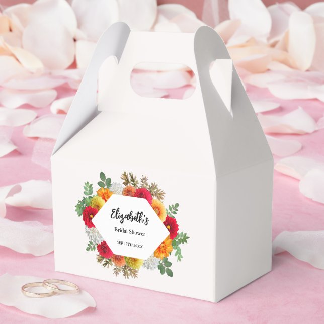 Autumn Dahlia Floral Fall Bridal Shower Favor Box (Wedding)