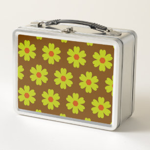 Autumn Daisies Pattern Metal Lunch Box