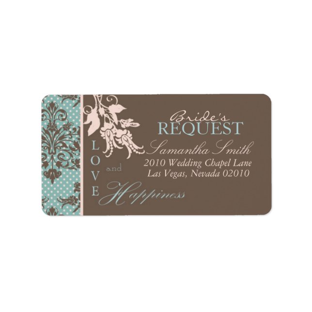 Autumn Damask Address Label (Front)