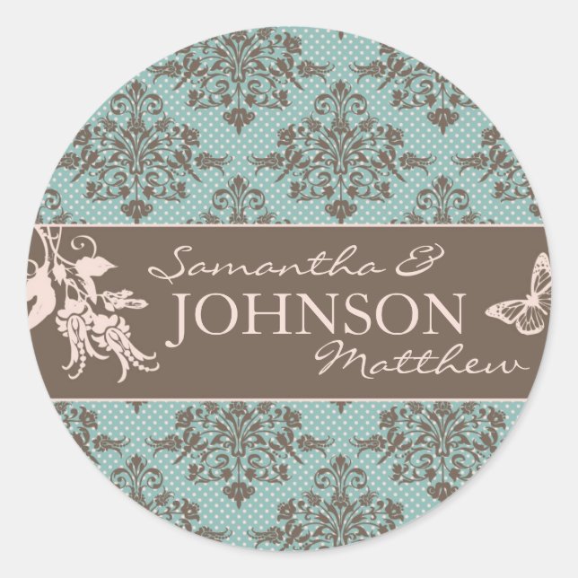 Autumn Damask Sticker (Front)