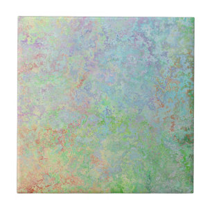 Autumn Dawn Neon Pastel Alcohol Ink Abstract Tile
