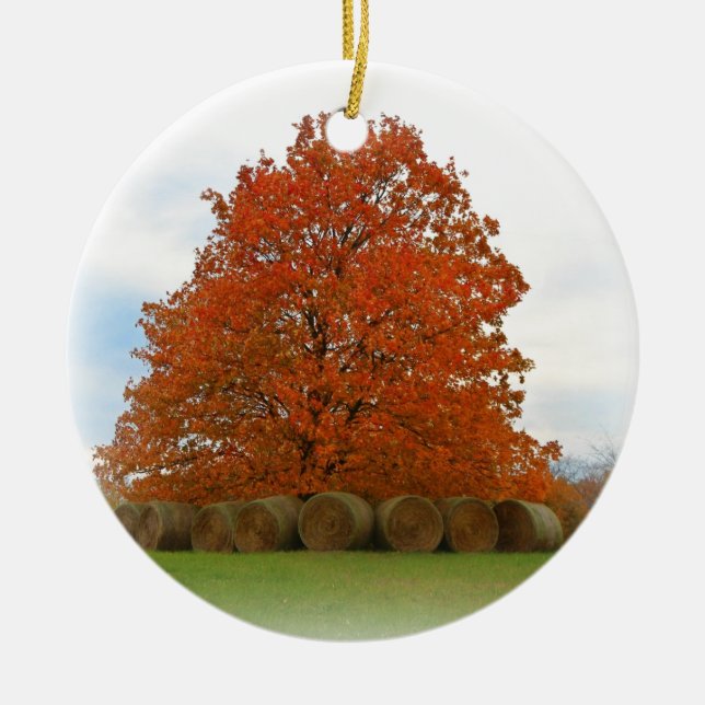 Autumn Day Ceramic Ornament (Front)