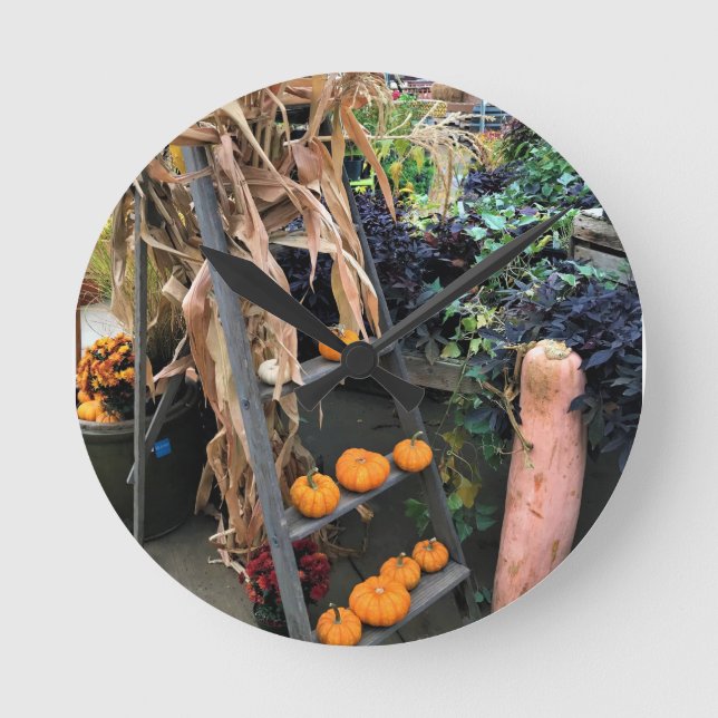 Autumn Decor Round Clock (Front)