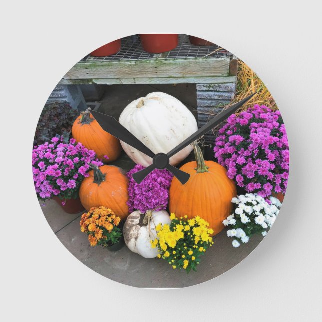 Autumn Decor Round Clock (Front)