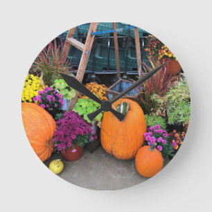 Autumn Decor Round Clock