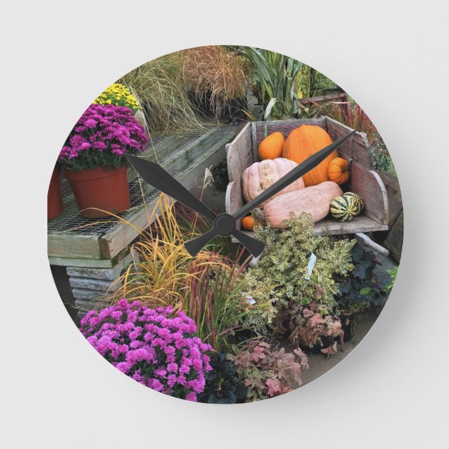 Autumn Decor Round Clock (Front)