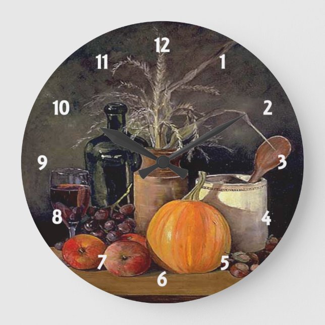 Autumn Decorations on Table Clock (Front)