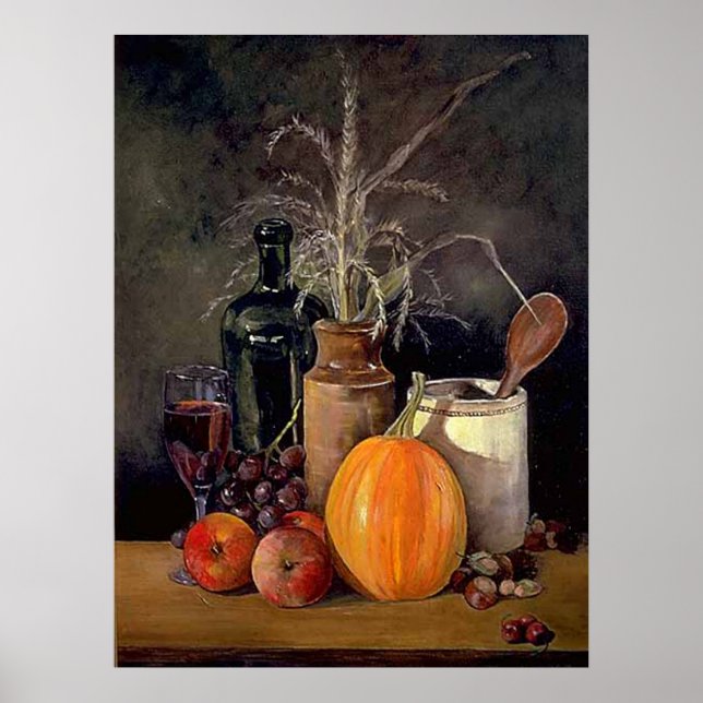 Autumn Decorations on Table Print (Front)