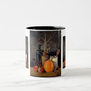 Autumn Decorations on Table Two-Tone Coffee Mug