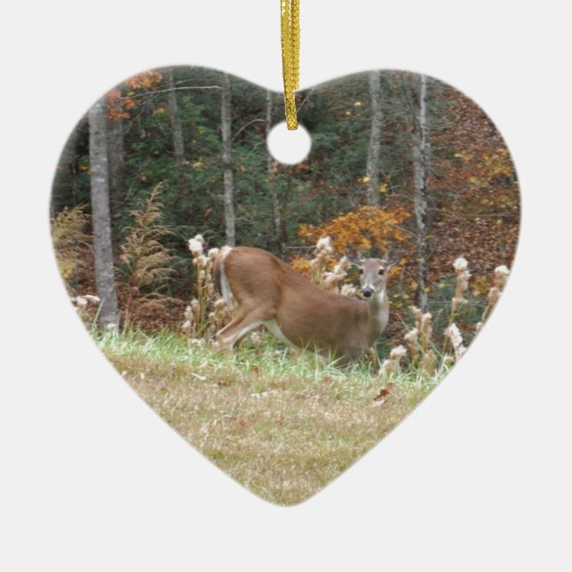 Autumn Deer in Lake Arrowhead GA Ceramic Ornament (Front)