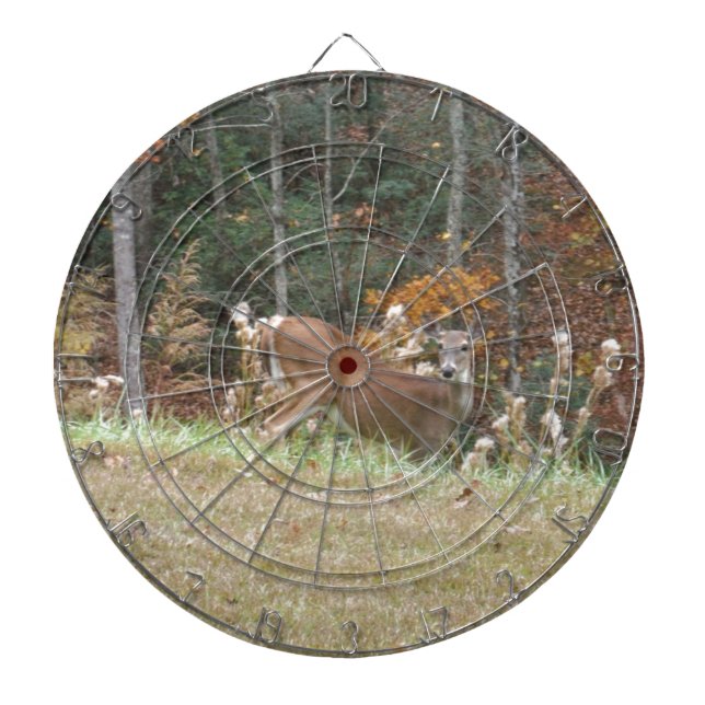 Autumn Deer in Lake Arrowhead GA Dartboard (Front)