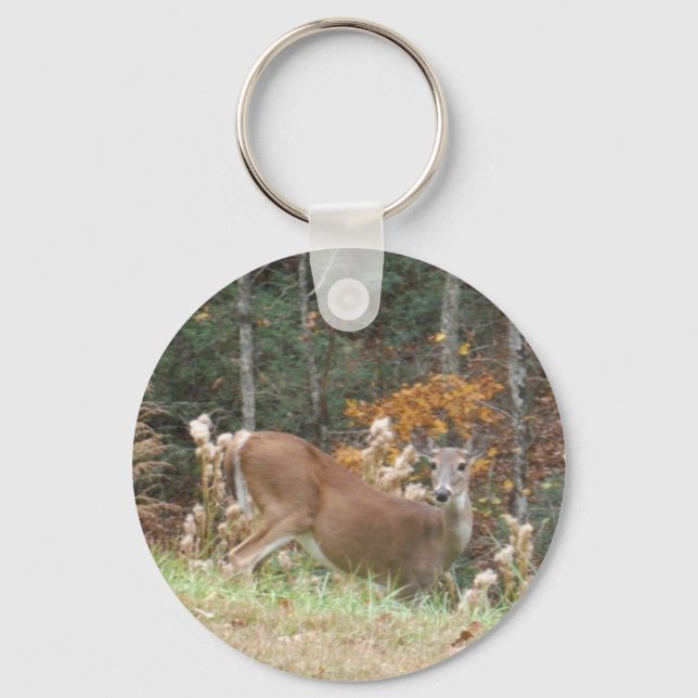 Autumn Deer in Lake Arrowhead GA Keychain (Front)