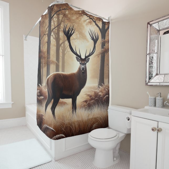 Autumn Deer Shower Curtain (In Situ)