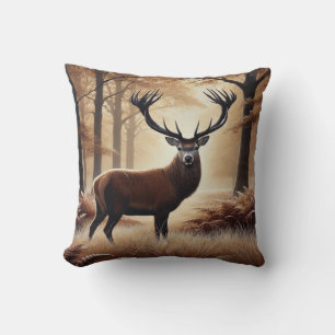 Autumn Deer Throw Pillow