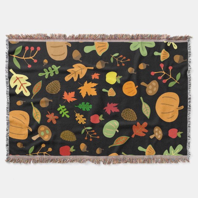 Autumn Design Throw Blanket (Front)