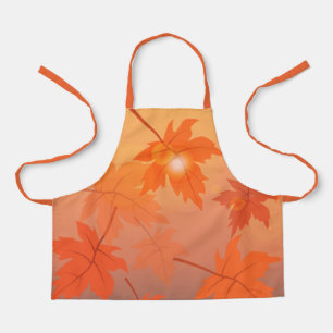 Autumn design with maple leaves and bokeh effect apron